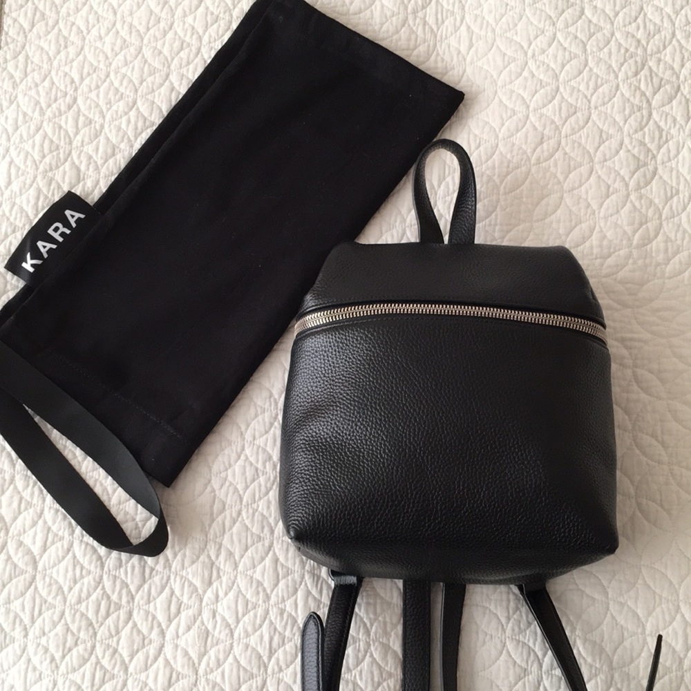 SOLD Like New KARA Small Leather Backpack, Black 100% pebbled leather bag
